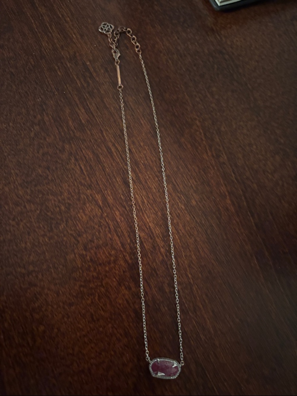 Delicate Pink Stone Pendant Necklace - Women Jewelry